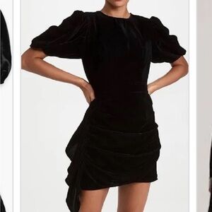 Rhode Black Velvet short Dress